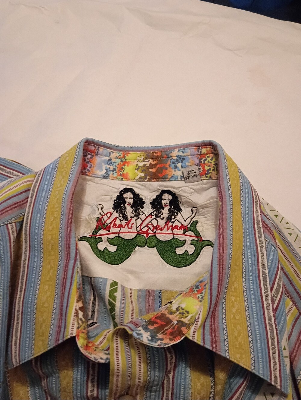 Robert Graham Shirt Mens 3XL Flip Cuff 100% Cotton Multicolor